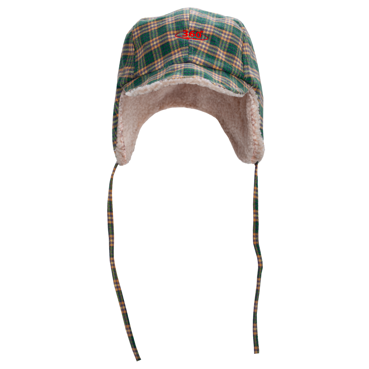 Green checkered trapper hat