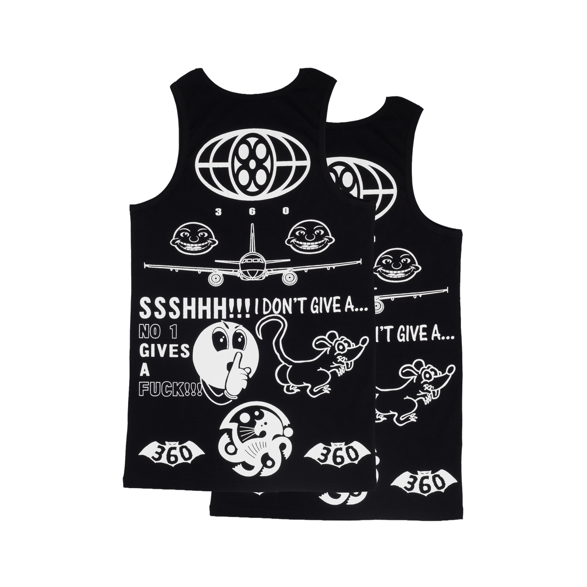 Black all over print tank top